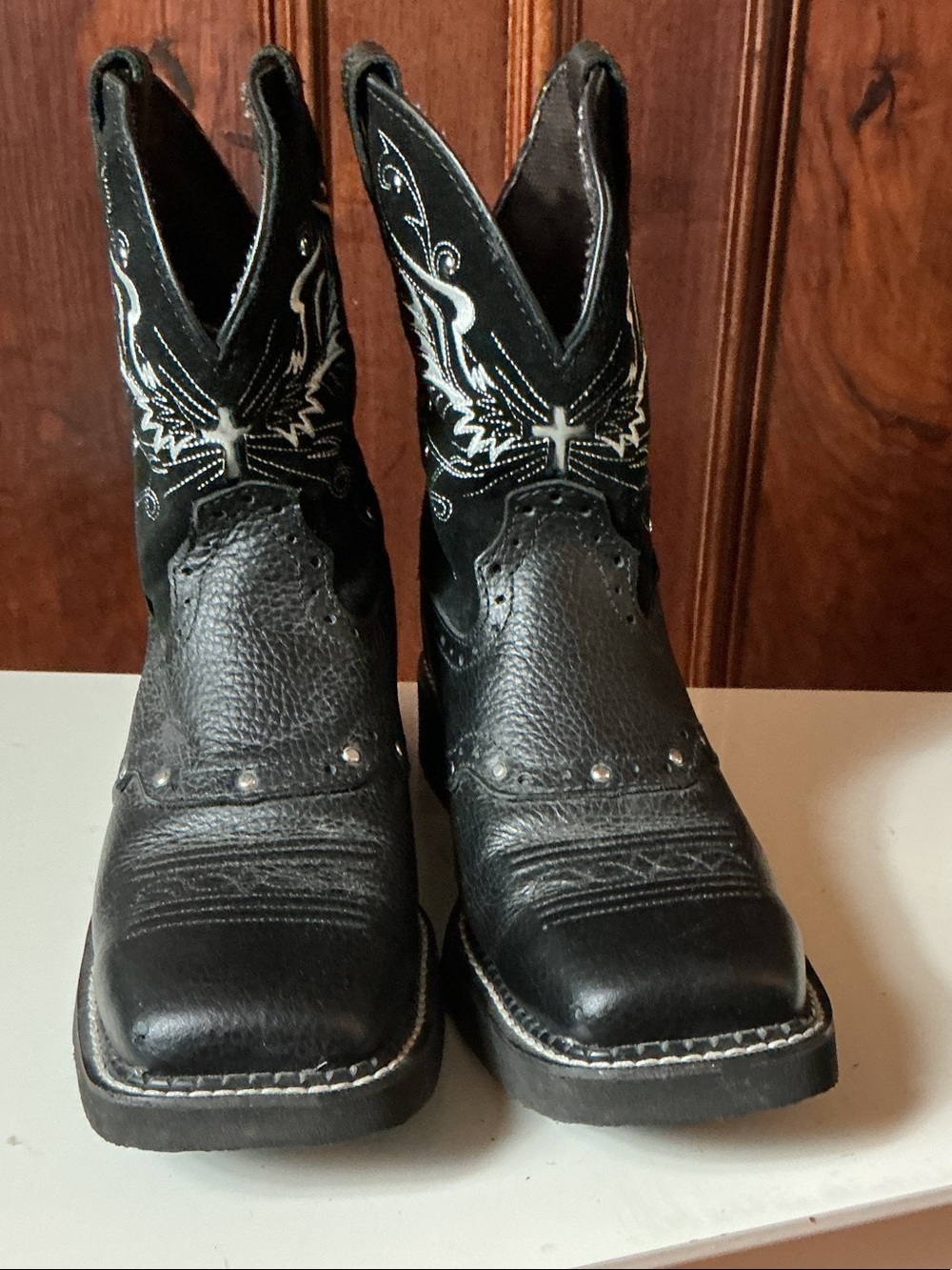 Justin Gypsy Boots Black Embroidered Western Ankle Boots - Picture 4 of 11